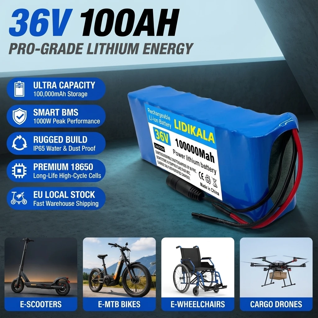36V 10S2P 100000mAh Lithium-Akkupack 500W, Ersatzakku für Elektroroller
