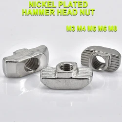 T Nut 5/8pcs M3 M4 M5 M6 M8 Slot T-nut Hammer Drop In Nut Fasten Sliding Connector For Aluminum Extrusion of 20/30/40/45 Series