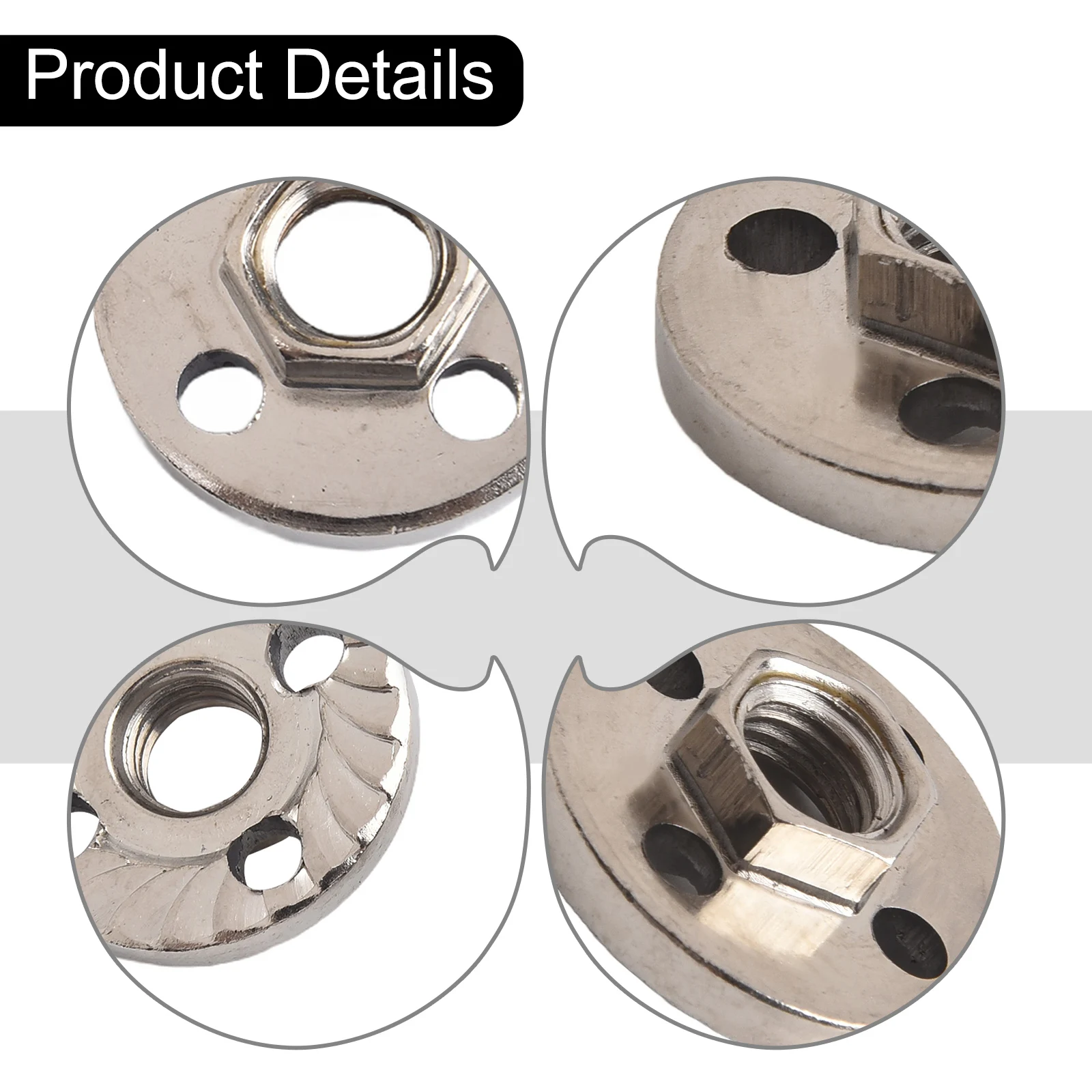 2pcs Angle Grinder Flange Nut Inner Outer Round Metal Pressure Plate Angle Grinder Fitting Angle Grinder Pressure Plate Tools