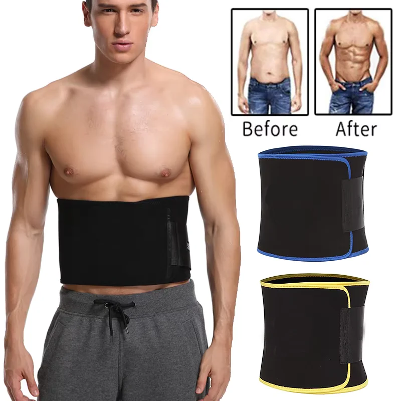 Waist Trimmer Belt Slim Men Body Shaper Cinchers Tummy Control Neoprene Sweat Wrap for Stomach and Back Lumbar Support Fajas