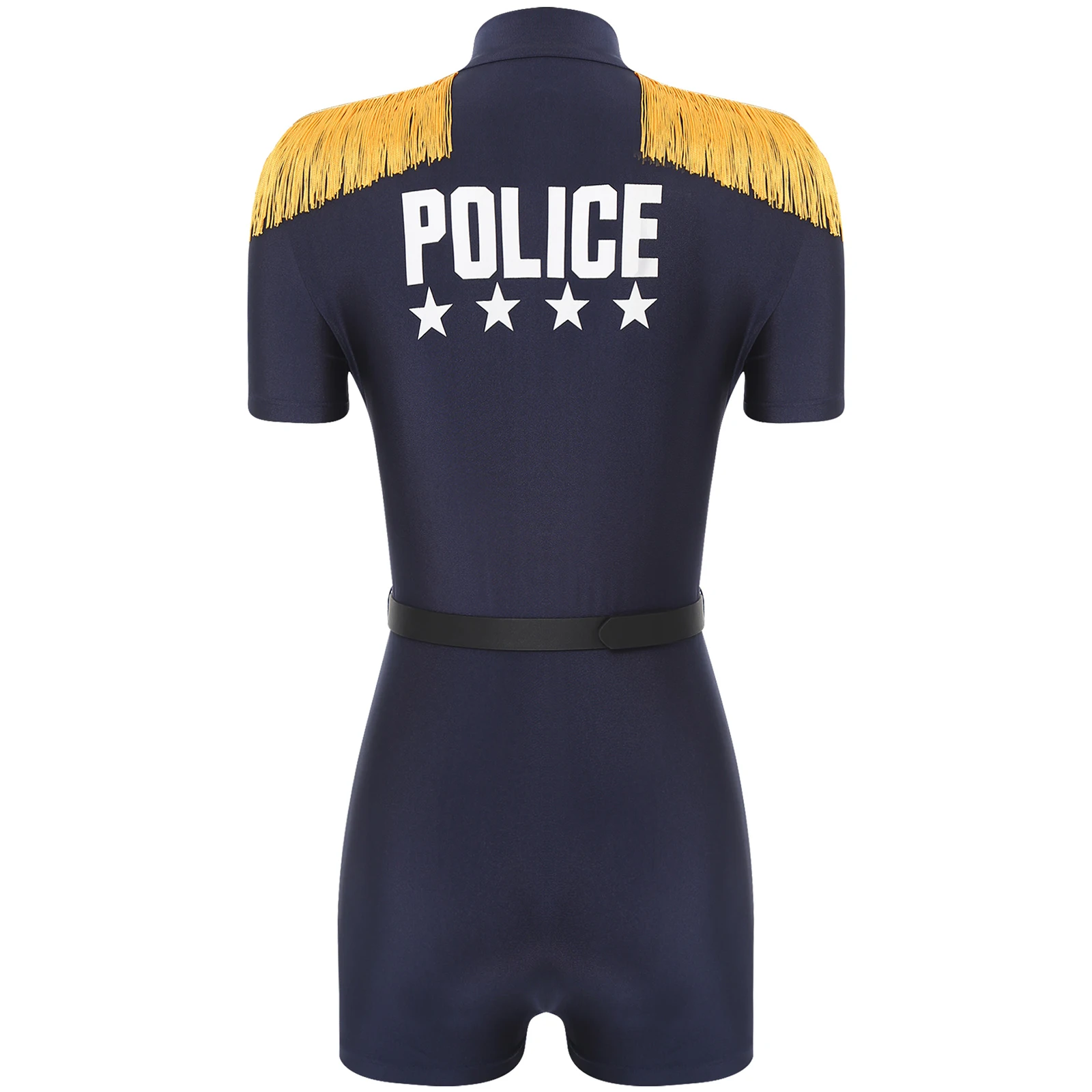 Uniforme de policier pour femmes adultes, costume de batterie à pampilles de policière d'Halloween, combinaison de flic sale, olympiques de cosplay, robe de paupières