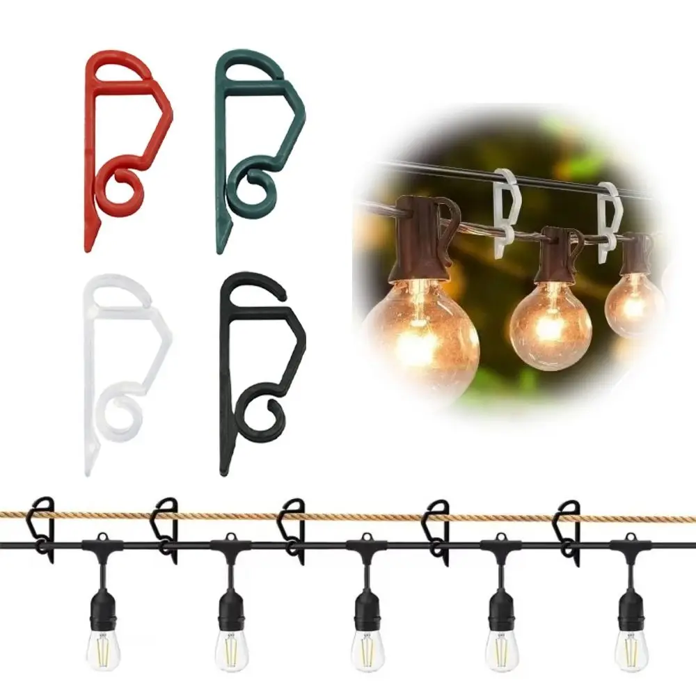 100pcs New Christmas Light Wire Clip Plastic Tree Securing Outdoor Gutter Hooks Weatherproof Reusable Led Cable Clamp