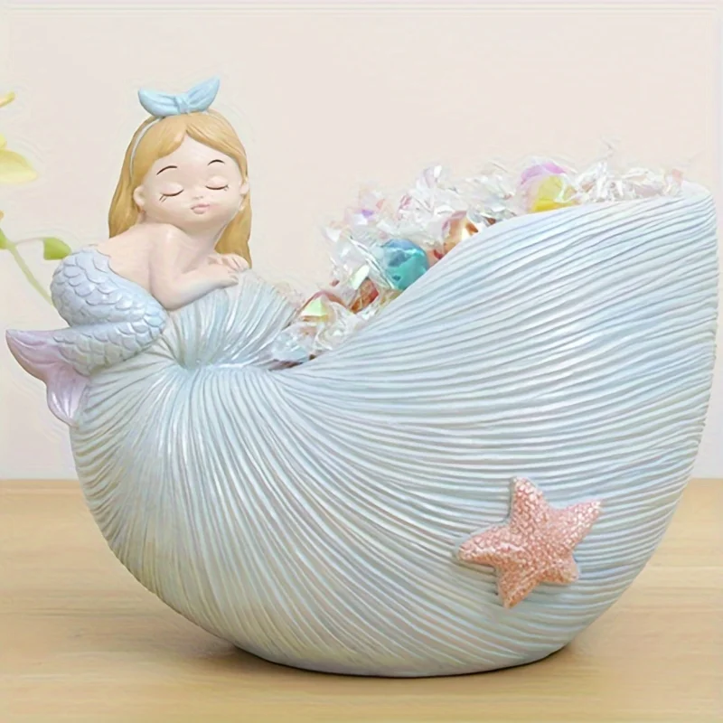 

Sleeping mermaid and conch shaped succulent plant flowerpots, resin silicone mold, experience the sea, conch storage box