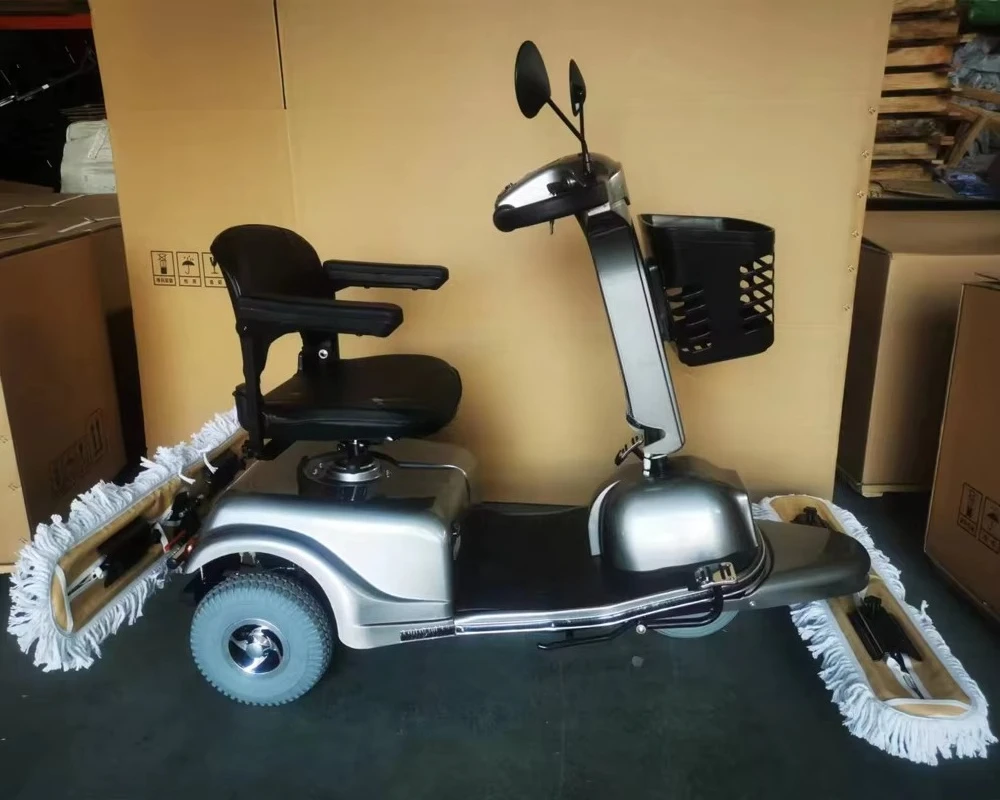 CT3900 Ride on Floor Mop Propelled Carrinho de poeira de três rodas para dirigir esfregando purificador de chão de poeira