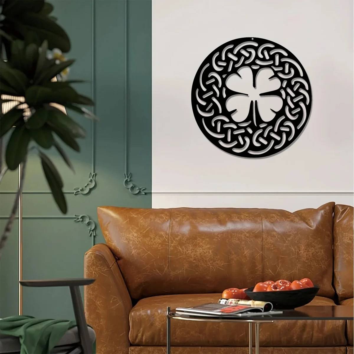 

Metal Home Iron Art Decor Celtic Leaf Clover Wall Decor Nursery Bedroom Decor Sticker Mural Office Diningroom Lobby Wall Hanging