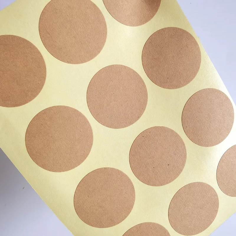 120pcs 30mm DIAMETER ROUND Shape BLANK Kraft Paper Sticker FOR HAND MADE CRAFTS