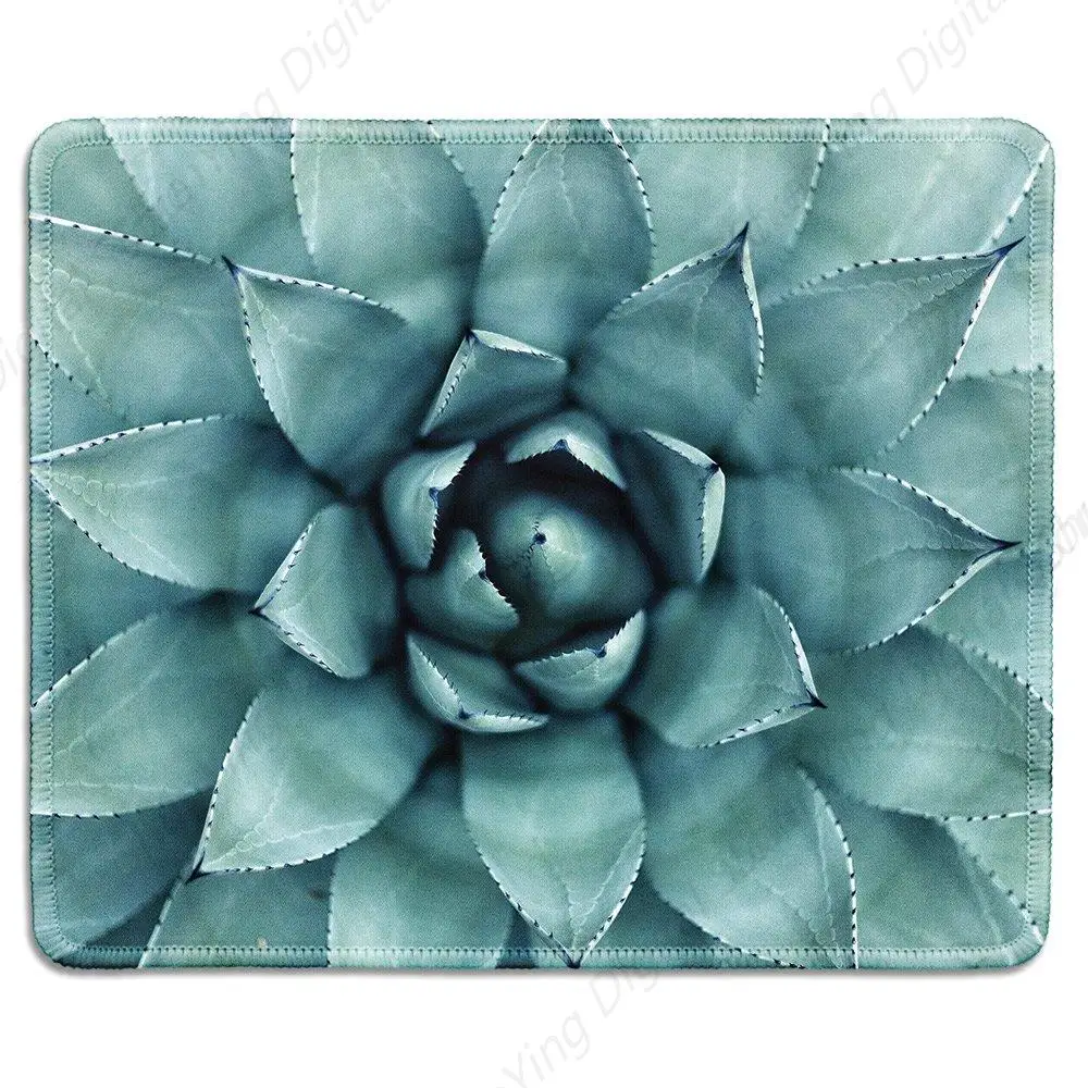 

Artistic Mouse Pad With Succulent Plant Printed Rubber Mouse Pad Sewn Edges Suitable For Computer Office Gifts 25*30cm