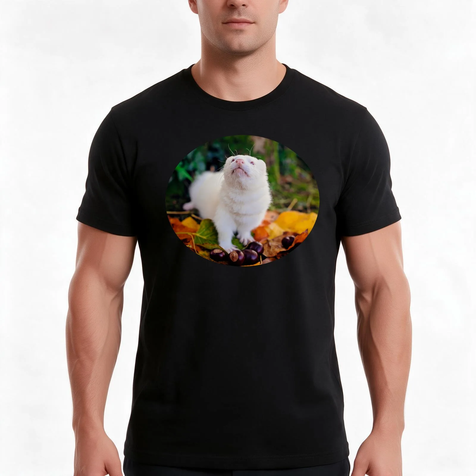 Albino Ferret Migaloo Autumn T-Shirt Summer Casual Cotton Tee Oversized Streetwear Tops Vintage Graphic Print 100% Cotton