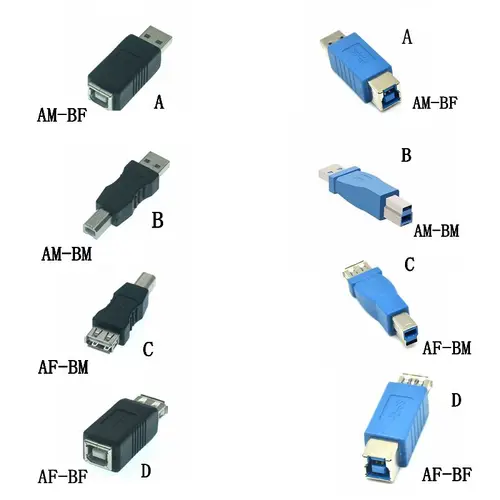USB3.0 A macho y hembra a B hembra impresora convertidor de impresión adaptador conector USB 3,0 puerto venta al por menor al por mayor adaptador USB 2,0