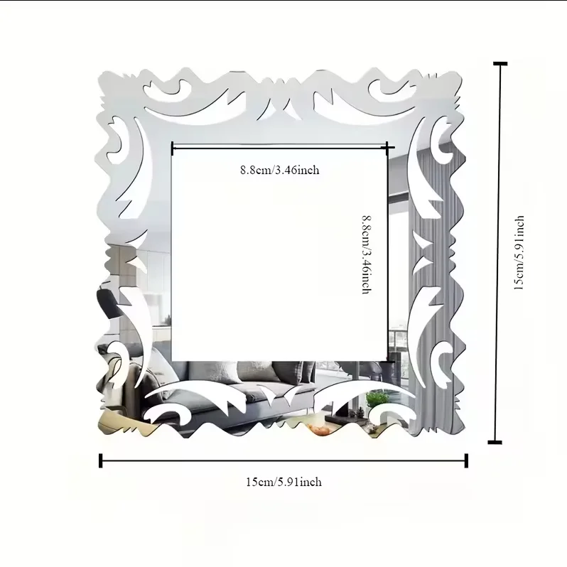 1/4pcs Mirror Switch Wall Sticker Self-Adhesive Light Switch Cover Stickers on The Wall Home Room Decoration Frame Shape