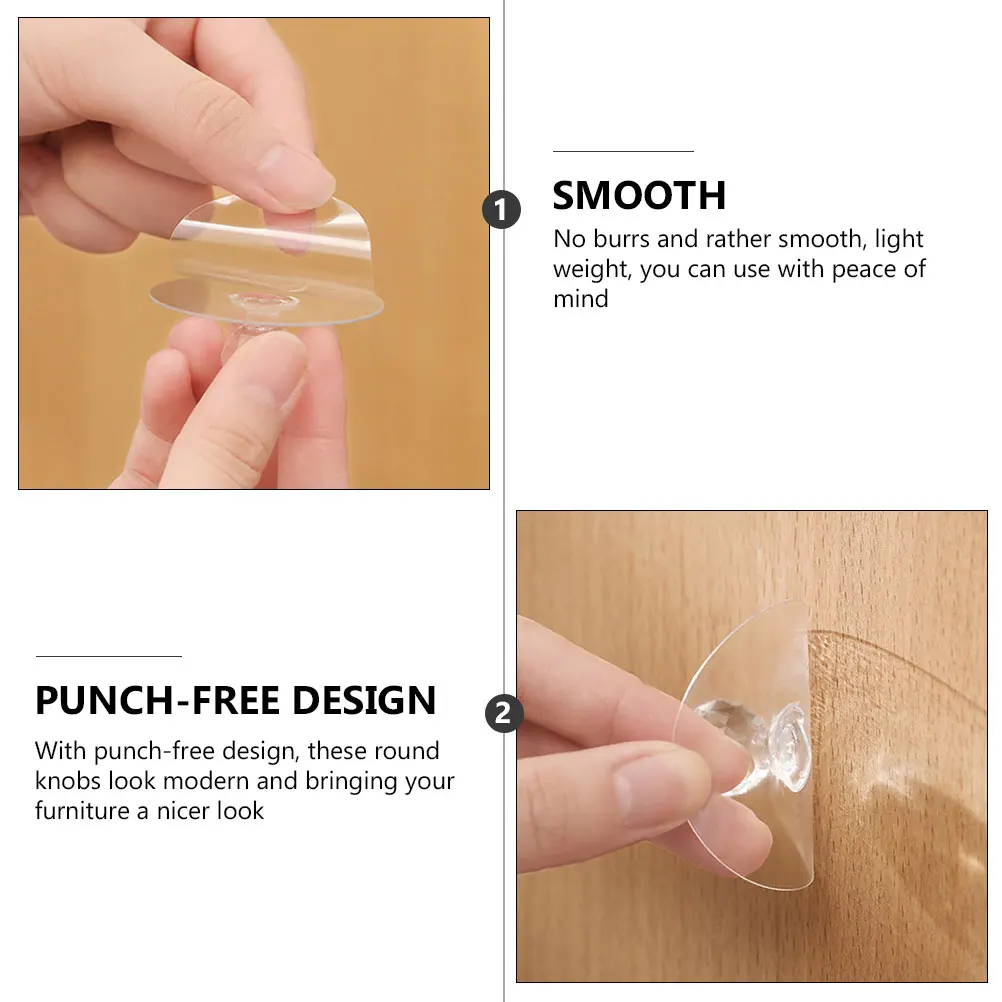 

6 Pcs Wardrobe Adhesive Handles Door Pull Self-adhesive Stick White Cupboard Sticking