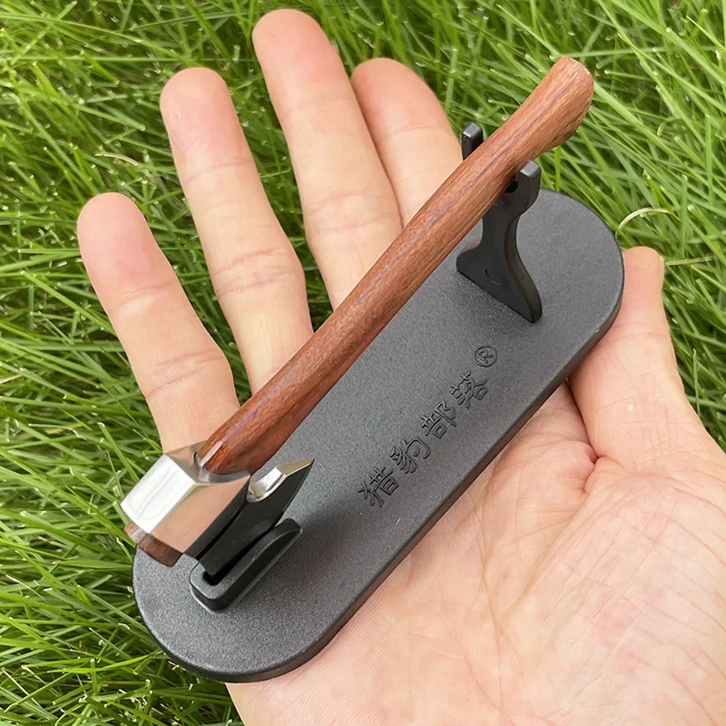 Mini Play Collection Gift Axe Stainless Steel Sharp Outdoor Camping Survival Axe Sandalwood Handle Fixed Blade Knife With Holder