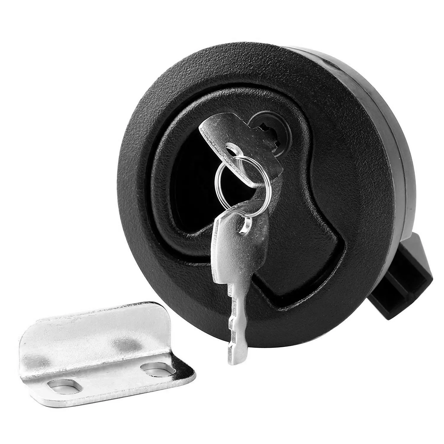 2Pcs Round Black Flush Pull Slam Latch for RV Boat Marine Deck Hatch Door Replacement(with