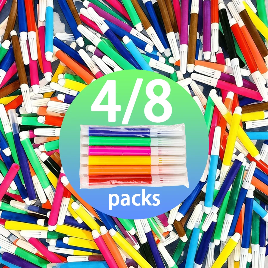 5/15/25packs Graffiti Watercolor Pen 6-Color Painting Supplies Office School Study Stationery Art Creation Hand Account Tool XJM