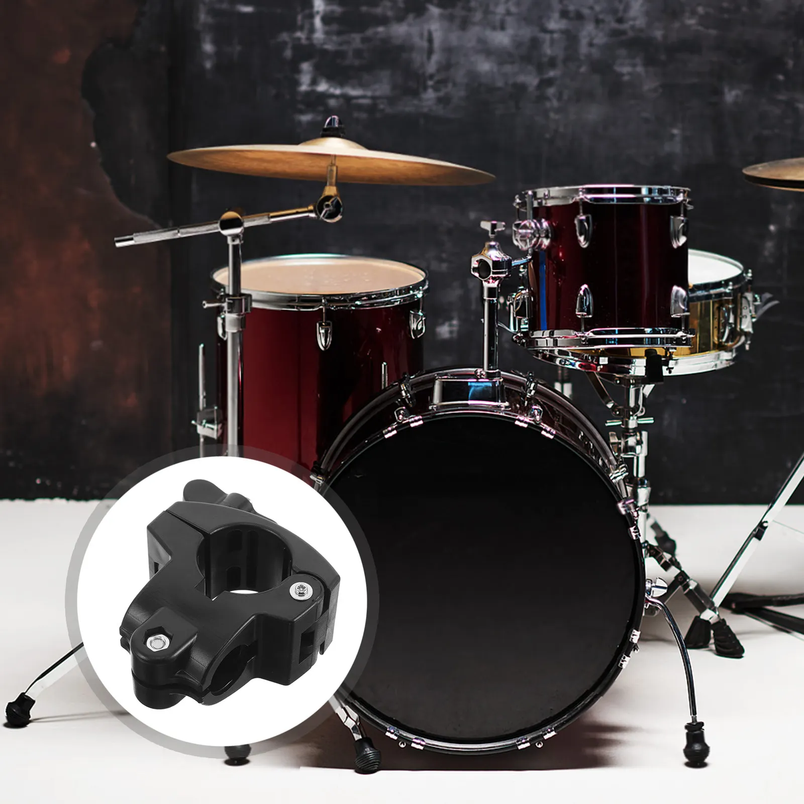

Drum Mount Clip Bracket Cymbal Black Clamp Hardware Accessories and Parts Boom Holder