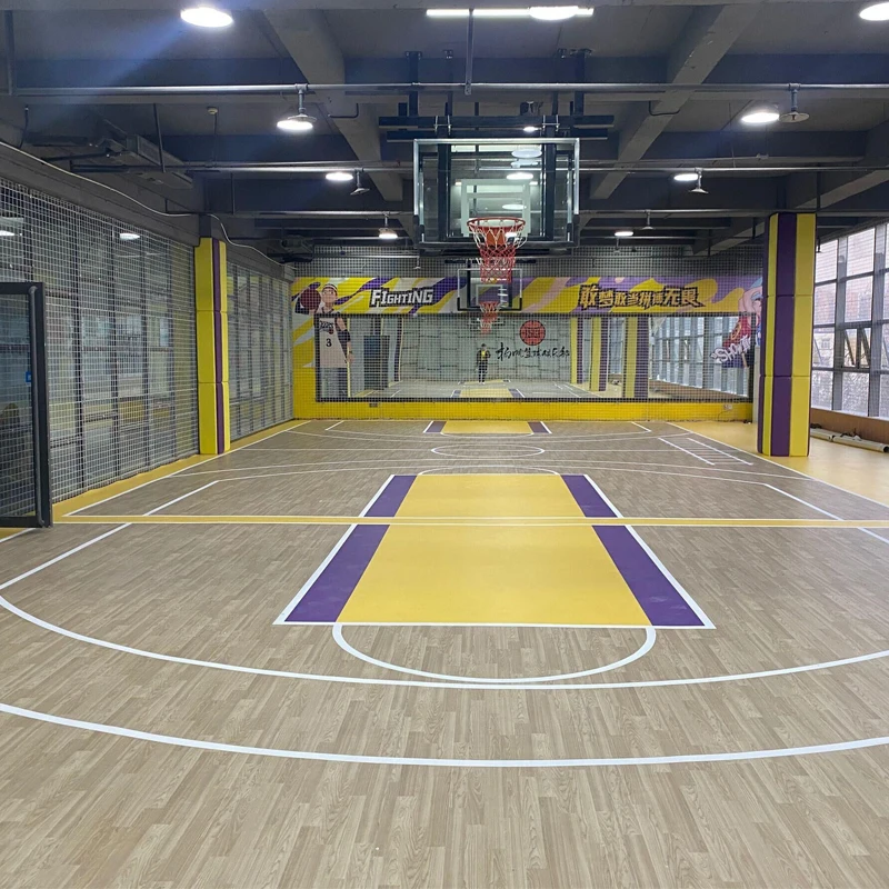 

Beable Easy To Clean 4.5MM 6.0MM 8.0MM Thickness PVC Sports Flooring Indoor Wooden Grain Like Vinyl Basketball Court Tiles