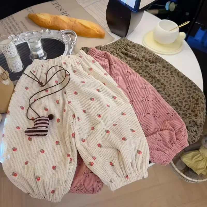 

1-12Y Children's Corduroy Pants Stylish Spring Autumn Outfit New Styles for Boys and Girls Baby Casual Pant Harem Pants Trendy