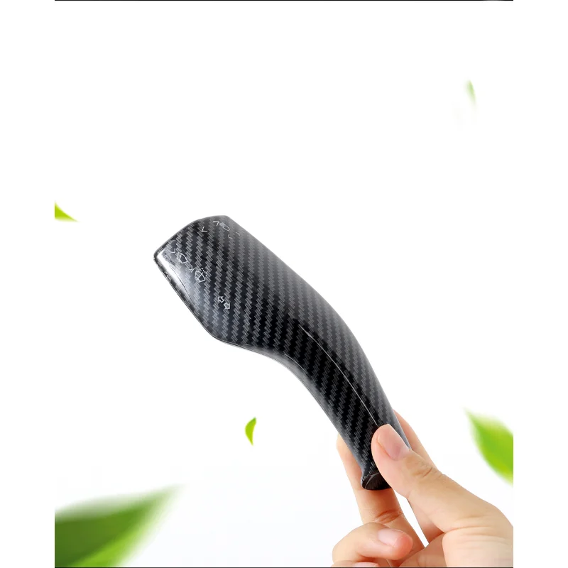 Car Steering Wheel Whift Protection Cover Carbon Fiber Column Shift Knob Cover Decor For Tesla Model 3 Y ABS