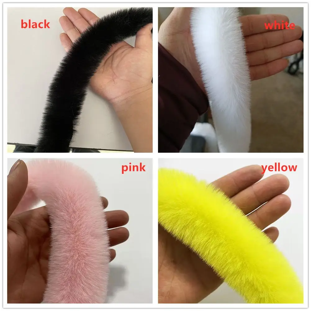 Scarf Trimming Ribbon Sewing Fur Tape Furry Ribbon 100cm Faux Rabbit Fur