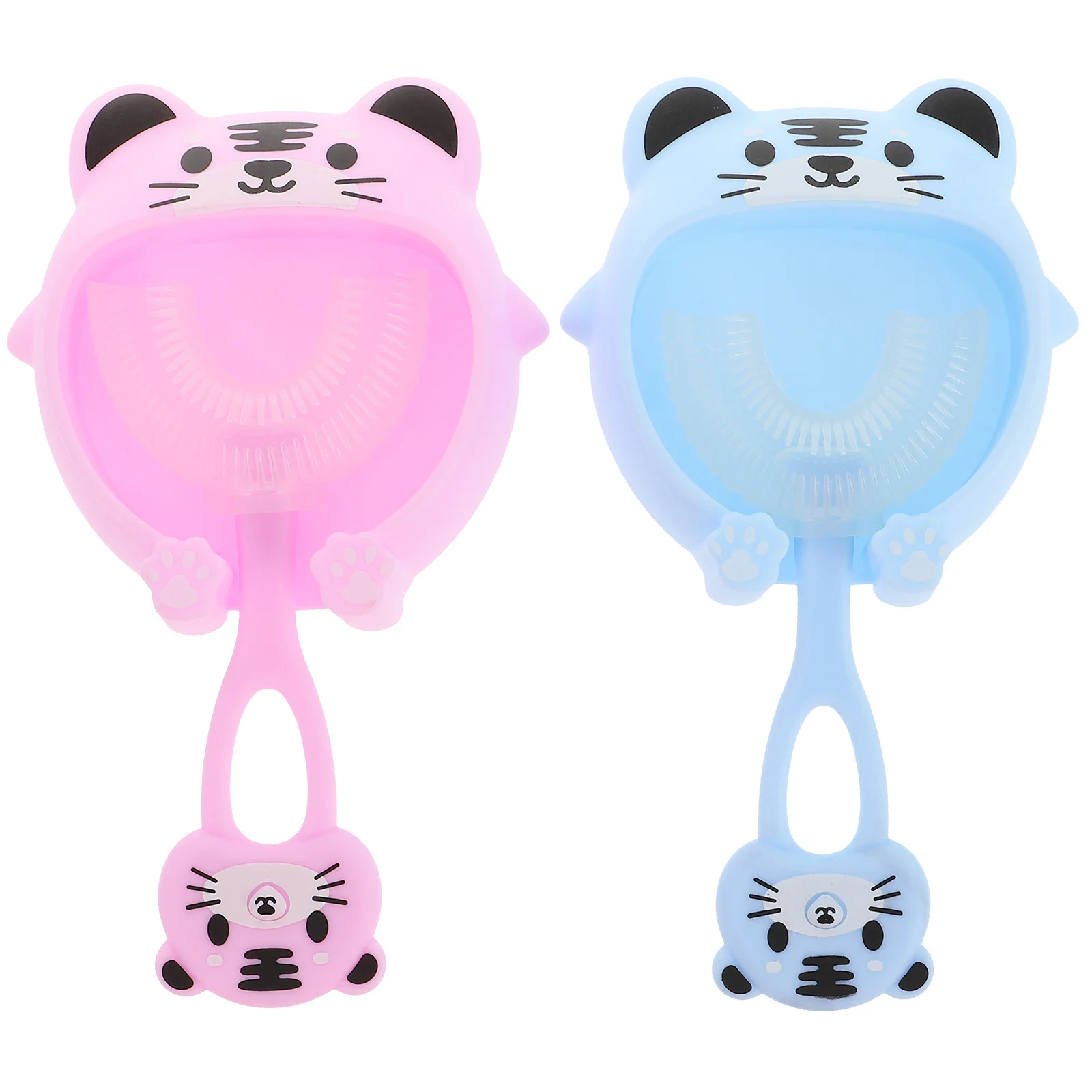 2 مجموعات الأطفال فرشاة أسنان من السيليكون U-شكل العناية بالفم الاطفال الأسنان أداة نظيفة طفل لينة فرشاة الأسنان اليدوية 2-4 سن #5