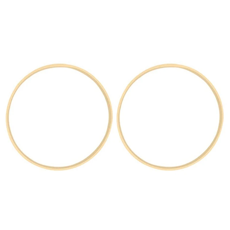 2X Dream Bamboo Rings,Wooden Circle Round Catcher DIY Hoop For Flower Wreath House Plant Decor Hanging Basket 23Cm