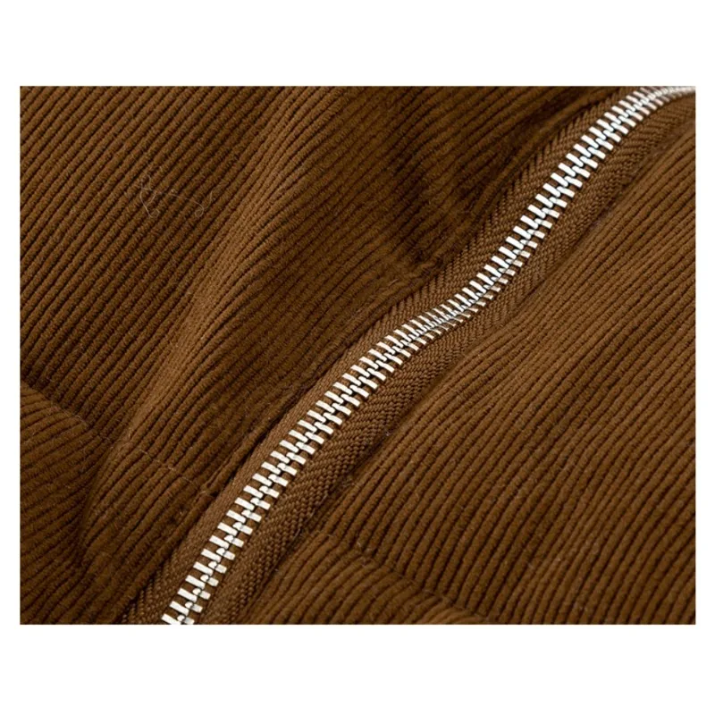 Women's Autumn Winter Tops Coat Cotton Short Zipper Thickened Personalized New Simple Comfortable Leisure Soft Niche Versatile