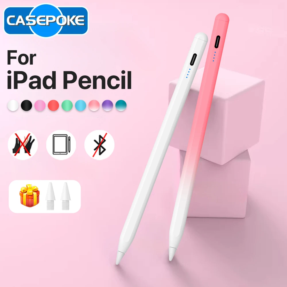 

Магнитный стилус для iPad 2018-2025 Pro Air Mini с функцией распознавания ладони, чувствительностью к наклону, быстрой зарядкой, карандаш для рисования для Apple