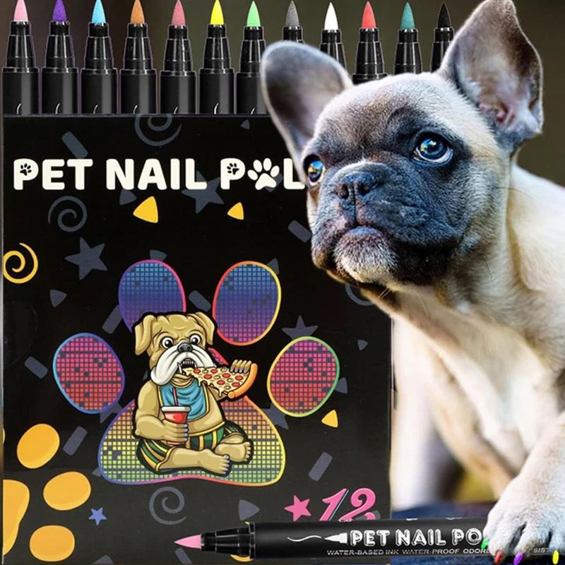 Pet Nail Polish For Cats Fast Drying Multipurpose Nail Polish 12 Colors Friendly Nail Polish Set Cat Nail Polish Set