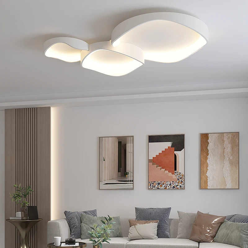 Modern Simple Led Ceiling Chandelier For Living Room Bedroom Foyer Hallway White Led Ceiling Lights Lamp With Remote Control