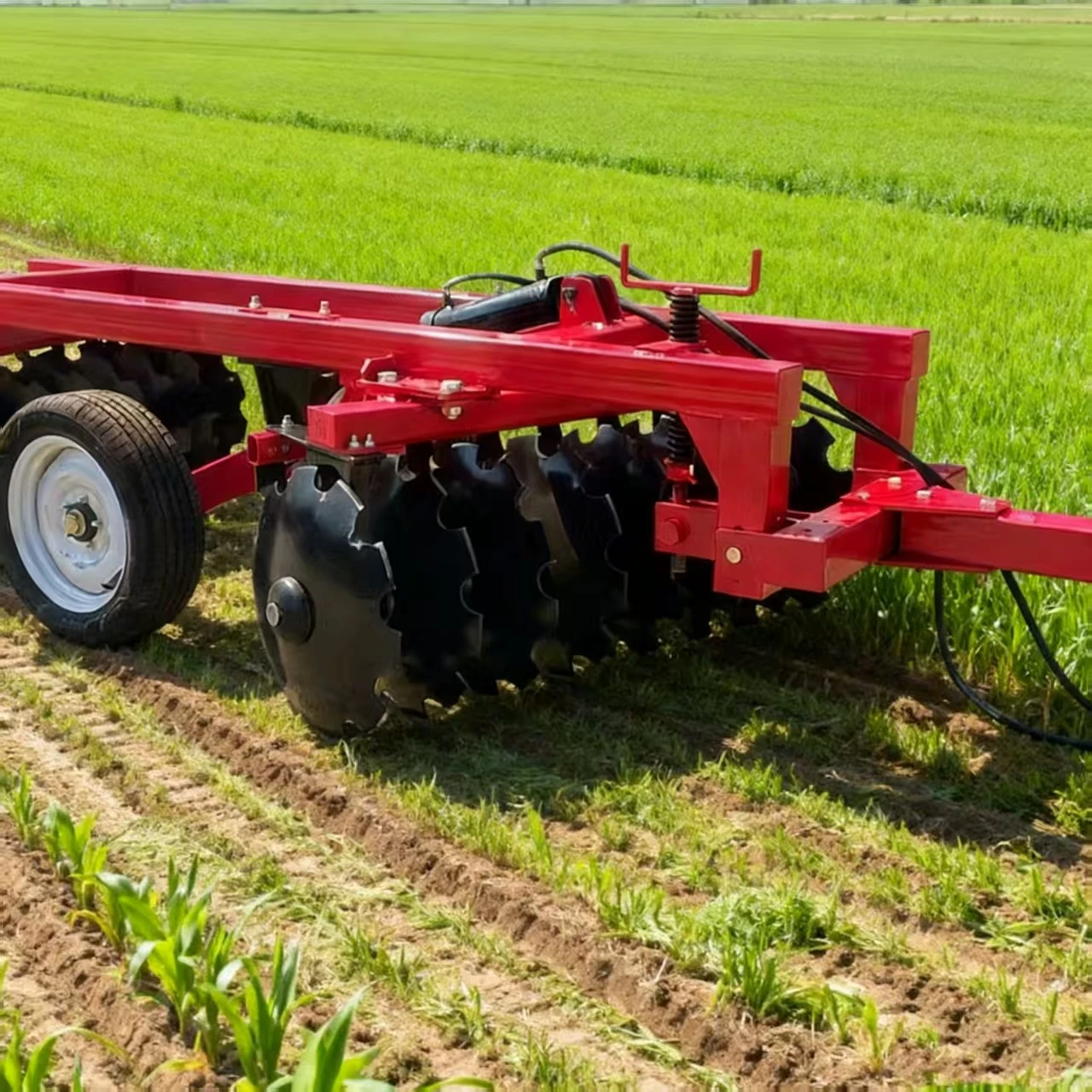 Four-Wheel Tractor Towed Heavy Disc Harrow Agricultural Machinery For Farm Plowing Wasteland Reclamation Farmland Cultivation