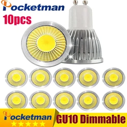 10PCS/lots Gu10 Dimmable Led Spotlight Bulb 15W 10W 7W Cob Sport Light Lamp Bulb Lamp AC85-265v Lampada z40