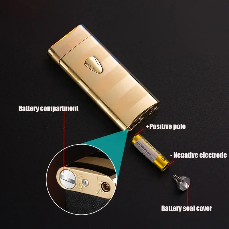 Windproof Red Flame Jet Lighters Electronic Induction Battery Lighters Butane Gas Cigarette Lighters Smoking Accessories Gifts