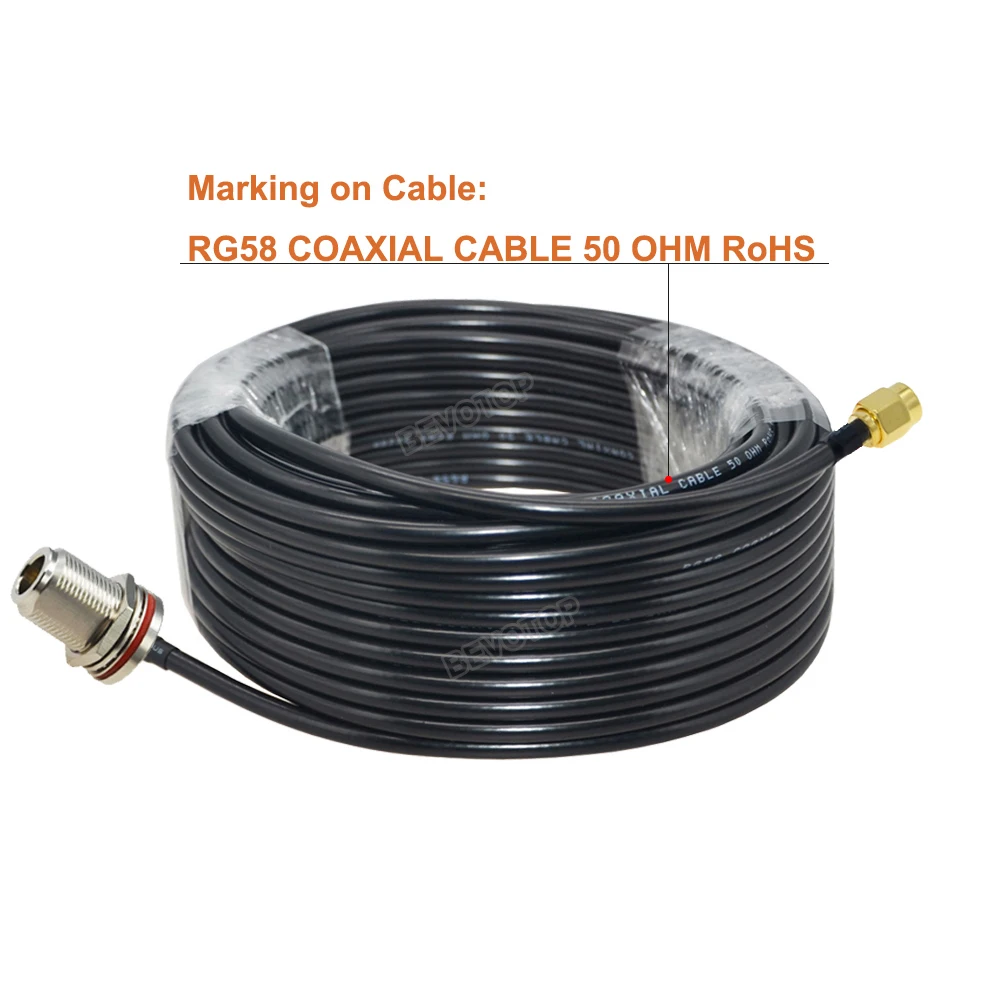1PCS RG58 Cable Waterproof N Female Bulkhead to SMA/ RP-SMA Male Female RF Coax Pigtail 3G 4G 5G LTE Antenna Extension Jumper