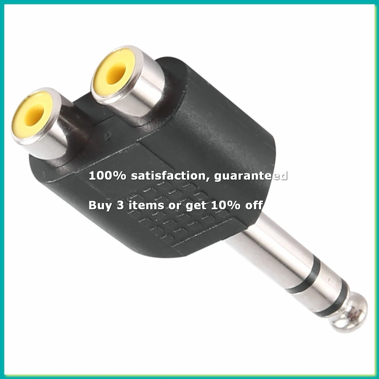 6.35mm 1/4 inch Male Stereo To 2 Dual Female Y Splitter Audio Adapter Converter-DTD2