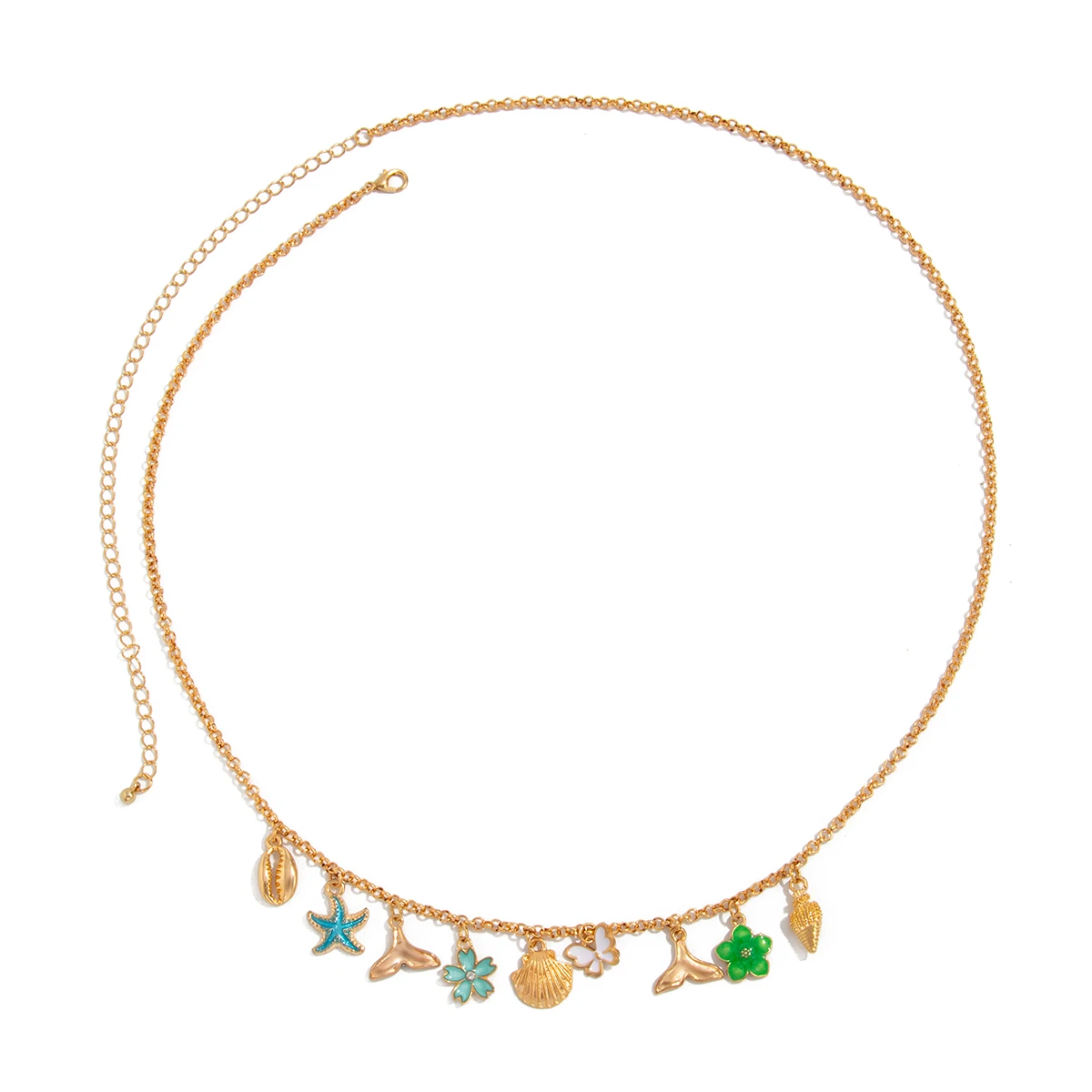 Ingemark Summer Beach Flower Starfish Conch Butterfly Pendant  Waist Chain Women 2025 Trend Sexy Bikini Body Belly Chain Jewelry