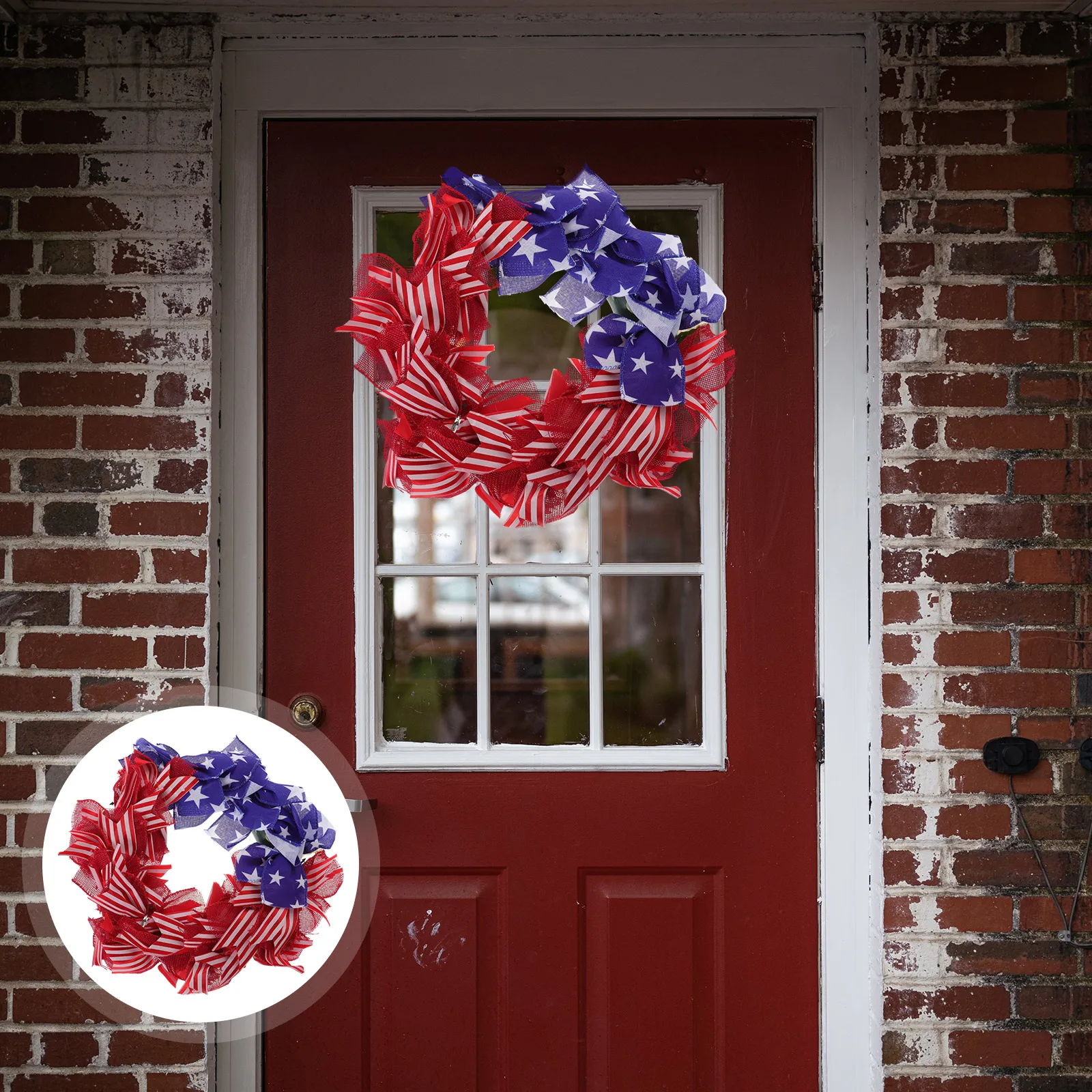

Star Wreath Decoration Festival Garland Independence Day Hanging American Household Wall Patriotic Cloth