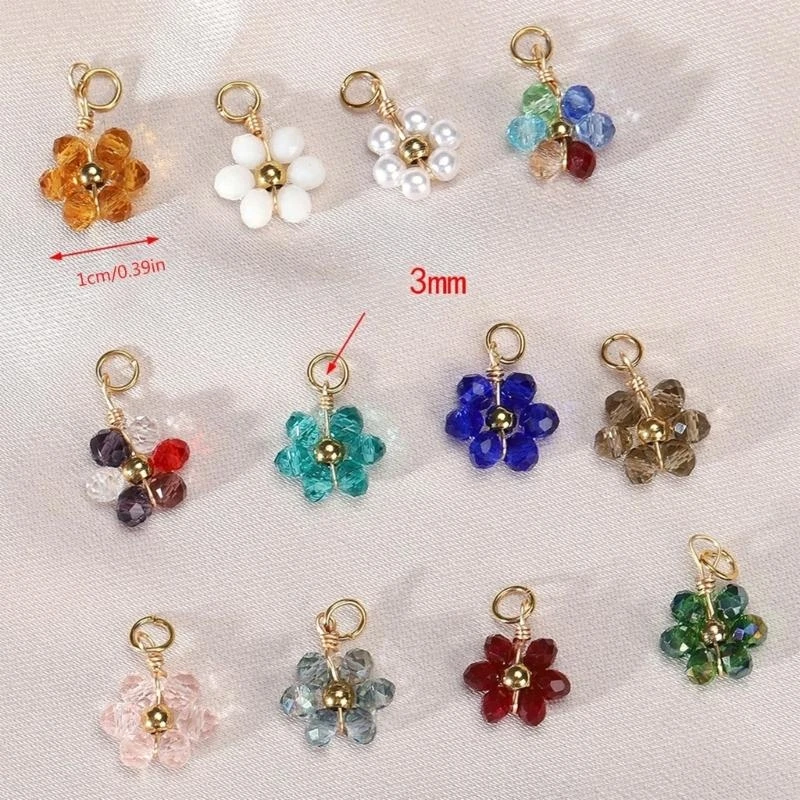 

J78F Jewelry Supplies Flower Bead Pendant for Crafts and Necklace Decorations