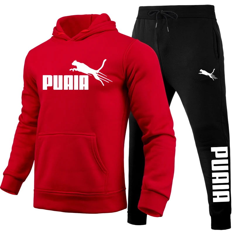 Herren-Set/Hoodie/Hose Herbst Winter Täglicher Freizeit-Sportanzug für Zuhause und Draußen Komfortabler Warmer Kapuzenpullover und Jogginghose – Detail 5