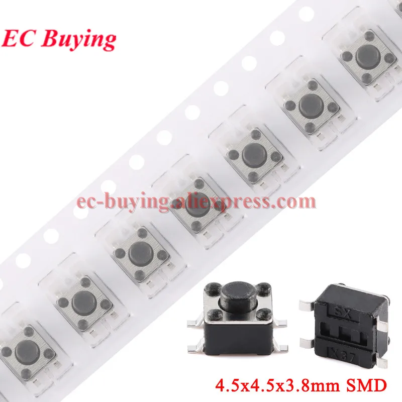 20Pcs-100Pcs 4.5x4.5x5mm 4.5x4.5x3.8mm 5MM 3.8MM Mini Tact Push Button Switch Micro Momentary Tactile Switches SMD DIP 4PIN 12V