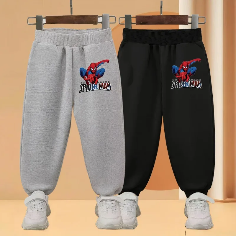 ربيع الخريف الأطفال السراويل الفتيان عالية الخصر السراويل الرياضية أعجوبة أنيمي سبايدرمان المطبوعة الاطفال مرونة الخصر عداء ببطء #3