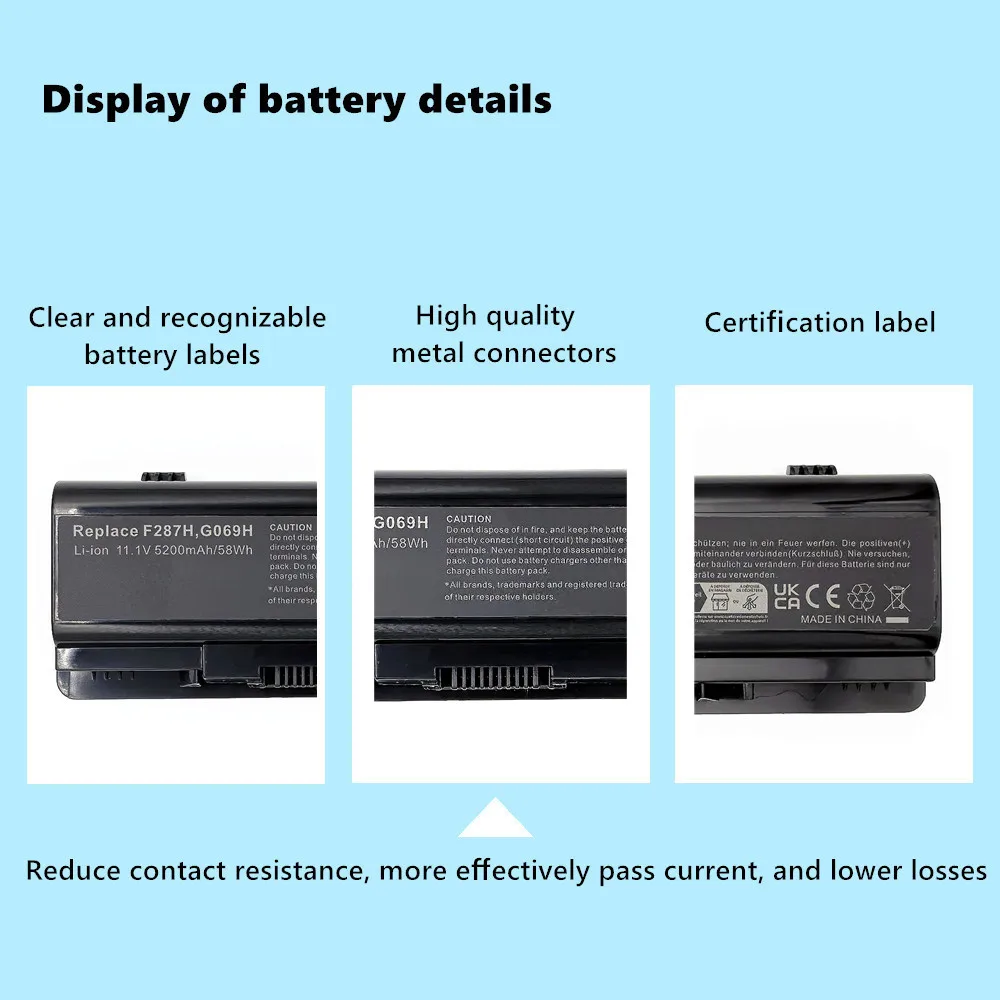 Laptop Battery For Dell Vostro 1014 1015 1088 A840 A860 For Inspiron 1410 F286H F287F F287H G066H G069H PP37L PP38L batteies