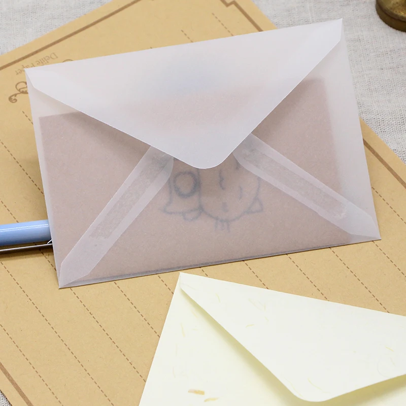 10pcs/lot Translucent Envelope Invitation Card Gift Message Kraft Paper for Business Birthday Wedding High Grade Envelope