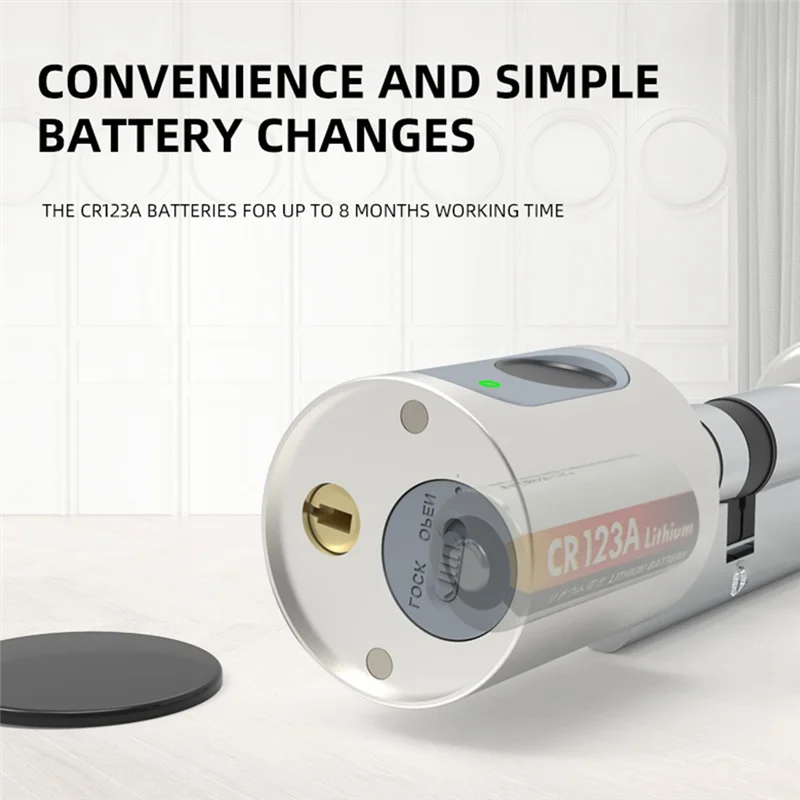 スマートロックホームスマートロックシリンダーコンパクトアプリリモートBluetoothドアロックブラック