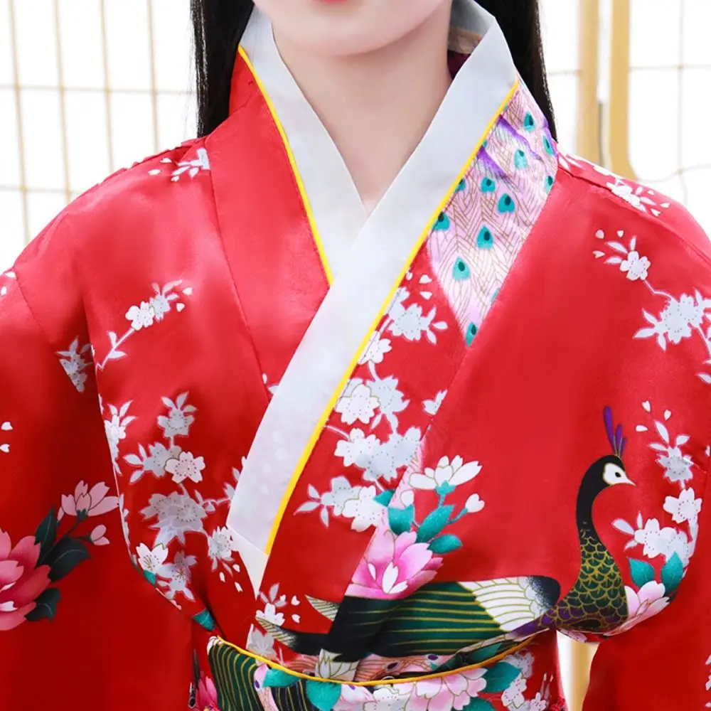 

Детское традиционное японское кимоно с цветочным принтом, элегантное азиатское детское кимоно с сакурой для девочек, новое платье в японском стиле