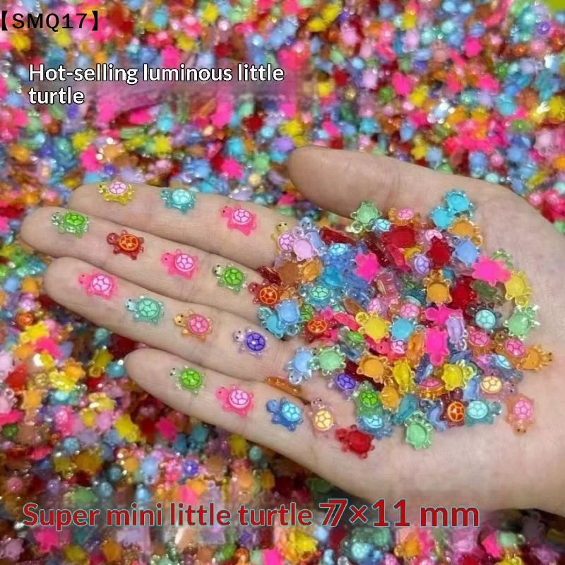 100Pcs Mini Resin Turtles Night Glow Turtle Figurines Multi-Function Glow in The Night Turtle Miniatures Micro Landscaping【SMQ】