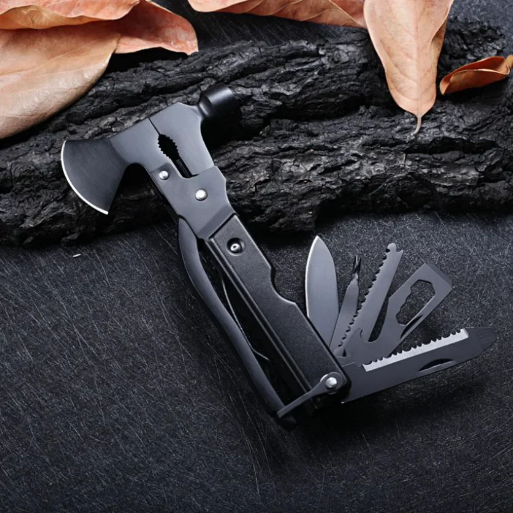 

Multifunctional Small Axe Hammer Camping Pocket Knife Pliers Mini Portable for Hunting Camping Survival Outdoor Folding Tool