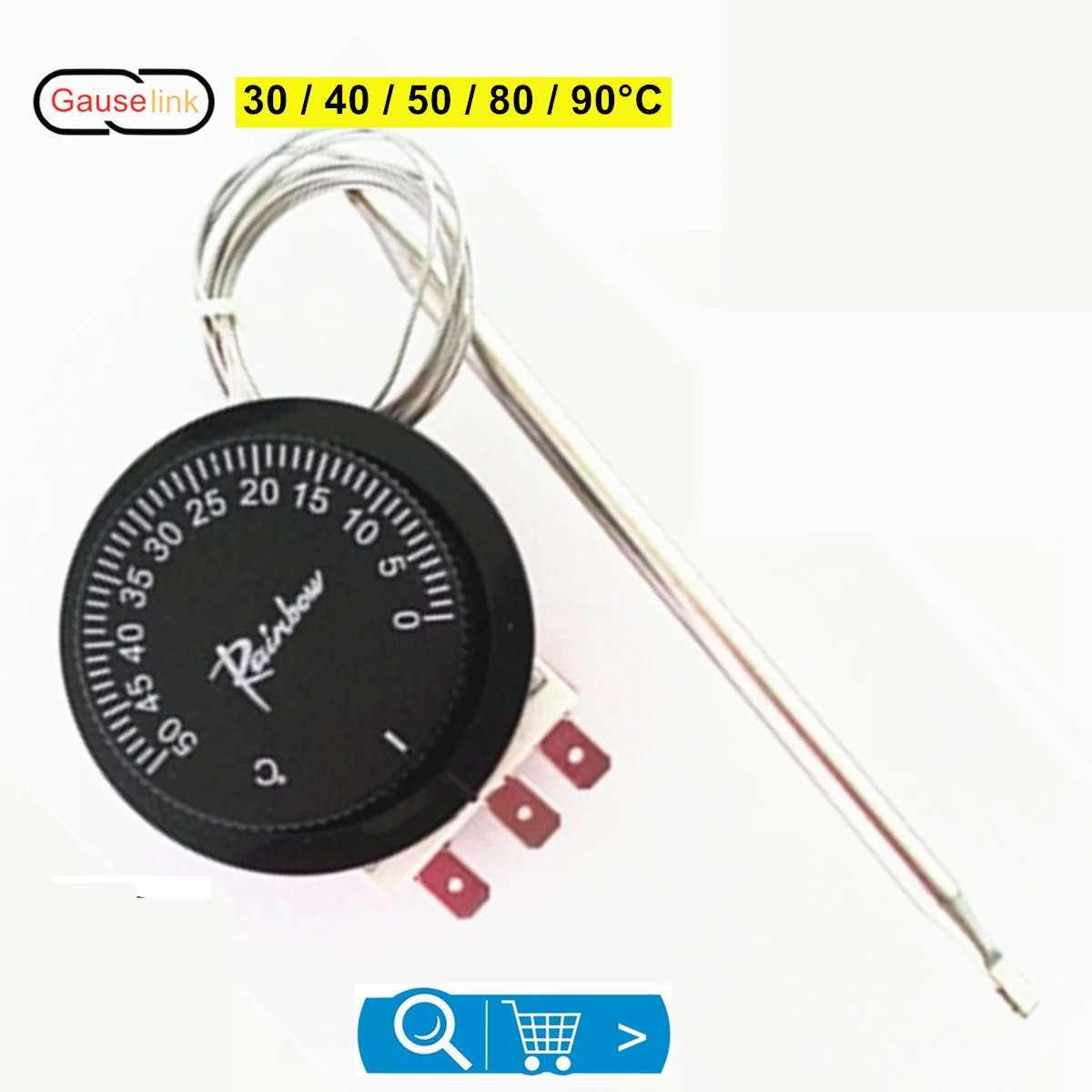 Kapillarthermostat, Glühbirne, Thermometer, fest, hohe Temperatur, Sicherheitsbegrenzer, Steuerschalter, manueller Reset, TSR – für Ofenheizung – Detail 24