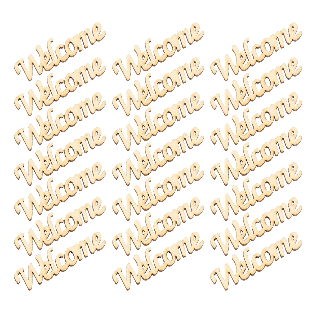 

60pcs Wooden Doodle Chips Home Decor Crafts Hanging Diy Ornaments Unfinished Signs For Painting Small Blank Word Cutouts