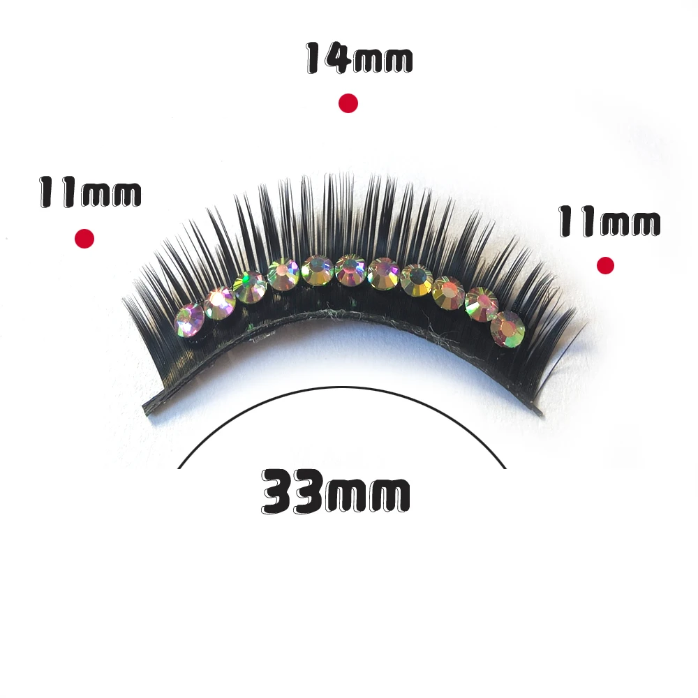 5 ペアメイクアップダイヤモンドつけまつげ長く厚い輝くダイヤモンドまつげパーティーショーキャットウォークハロウィンクリスマスラテンまつげ