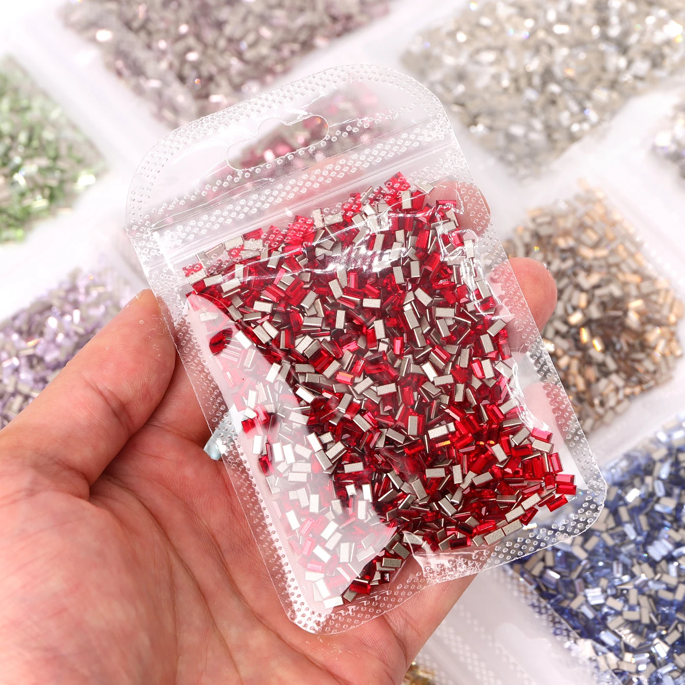 50 pezzi di strass rettangolari di alta qualità a forma diversa di cristallo glitter strass 3D manicure decorazione per unghie gioielli